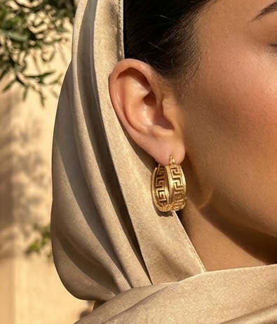 Mashrabiya Hoop Earrings