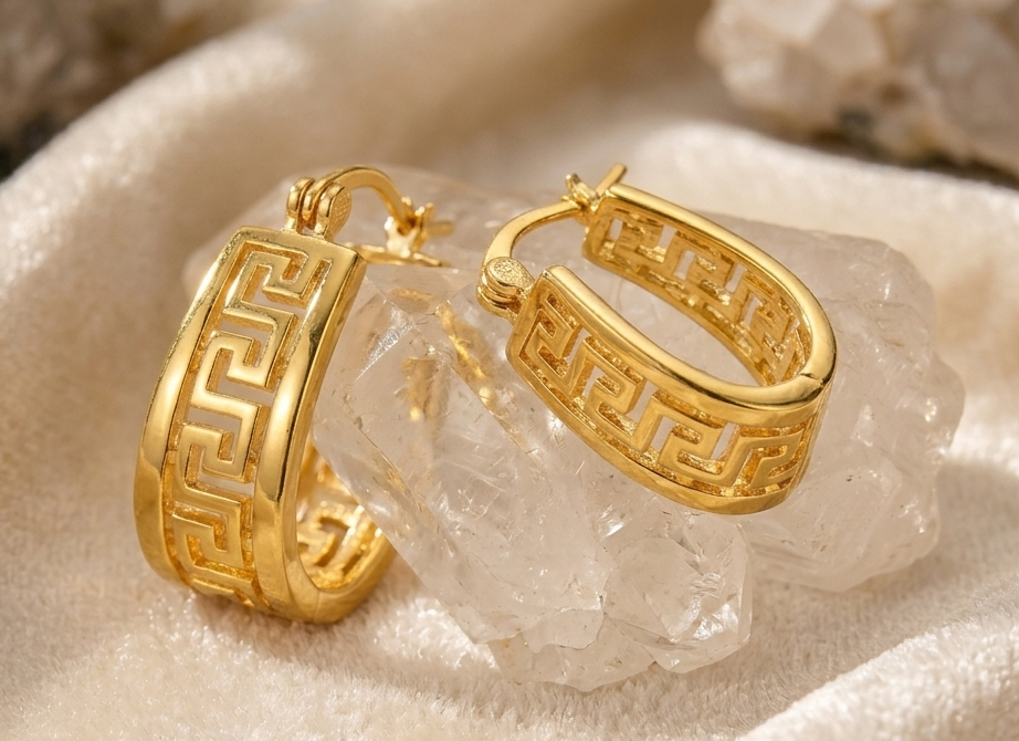 Mashrabiya Hoop Earrings